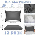 Kigley 12 Pack Mini Pillows for Daycare 9.1 x 13.8'' Small Travel Pillow Bulk Soft Breathable Cotton Pillow for Nap Travel Pet Neck Lumbar Purse Insert(Dark Gray) - Image 2