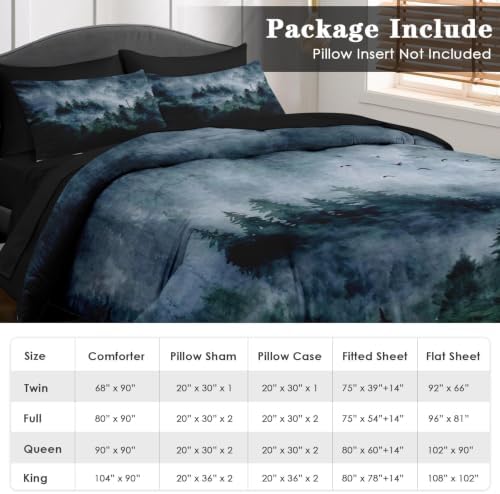Pamnest Queen Comforter Set with Sheets, 7 Pieces Forest Nature Bedding - Image 6
