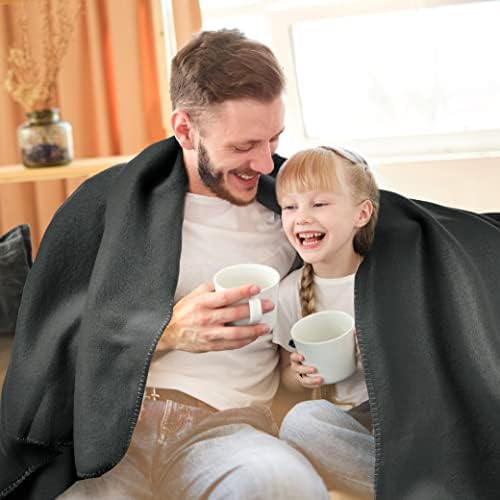 Fleece Throw Blankets Bulk Fleece Blankets Solid Wholesale Lightweight Warm Soft for Pet Bed Sofa Couch Office Wedding Gifts Travel Seasons (Black, Pack of 6-50x60 Inches) - Image 4