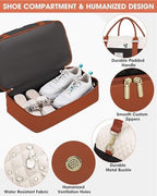 Weekender Bags for Women Duffle Bag - Travel Bag for Women with Shoe Compartment Carry On Overnight Bag Yoga Gym Bag with Wet Pocket Hospital Bag Labor Delivery Black Beige Brown - Image 3