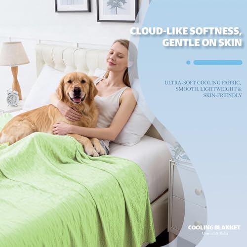Cooling Blanket Queen Size, 90"x90" Cooling Blankets for Hot Sleepers, Cold Blanket Thin Lightweight Breathable Soft for Couch Bed, Lightweight Blanket Keep Cool for Night Sweats - Image 2