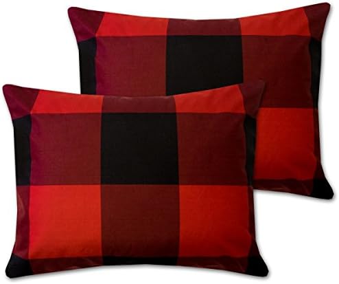 7 Piece Comforter Set Bag Solid Color All Season Soft Down Alternative Blanket & Luxurious Microfiber Bed Sheets, King, Buffalo Plaid Burgundy/Black - Image 4