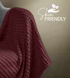 Utopia Bedding 100% Cotton Waffle Blanket Twin Size Burgundy, 90x72 Inch - Image 3