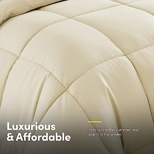 RV Short Queen Comforter Set for RV Camper - Comforter Set with Fitted & Flat Sheet, 4 Pillowcases - Tailored for RV Short Queen Beds - Cozy Essentials for Your RV Bedroom, Beige - Image 4