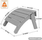 YEFU Folding Adirondack Ottoman Outdoor, Grey - Image 4