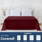 CULVE Bulk Twin Microfiber Flat Sheets Only, 6 Pack (66x96,Burgundy) - Image 5