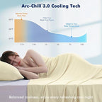 Elegear Silver-Infused Cooling Blanket for Hot Sleepers, King Beige - Image 2