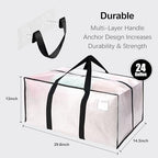 VELVETSURE 12 Pack Heavy Duty Large Moving Bags W/Backpack Straps - Strong Handles & Zippers, Storage Totes For Space Saving, Fold Flat, Alternative to Moving Box and Storage Bin, Semi-Transparent - Image 2