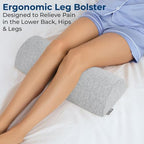 5 STARS UNITED Knee Pillow for Back Sleeping – Half Moon Bolster Pillow for Legs, Under Knee Pillow for Sleeping on Back, Memory Foam Leg Pillow for Back Pain, Natural Gray - Image 2