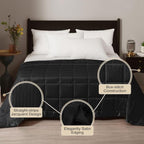 downluxe Down Alternative Blanket for Bed, Glass Beads, Queen, Black - Image 2