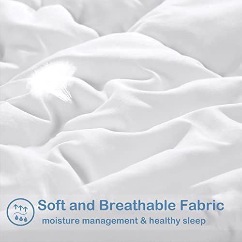EASELAND Oversized King Down Alternative Comforter, White, 98x116 - Image 4