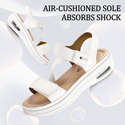 mysoft Women's Comfortable Walking Sandals Platform Wedge Ankle Strap - Image 4