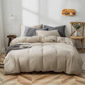 Luxlovery Khaki Comforter Set Full Cream Coffee Bedding Set Minimalist Bedding Set Solid Dark Champagne Blanket Quilts Modern Ultra Soft Breathable Taupe Comforter Set for Women Men Full Bed by Luxlovery