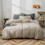 Luxlovery Khaki Comforter Set Twin Cream Coffee Bedding Set Minimalist Bedding Set Solid Dark Champagne Blanket Quilts Modern Ultra Soft Breathable Taupe Color Comforter Set by Luxlovery