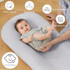 Lucakuins Baby Lounger, Bionic Design Baby Lounger for Newborn 0-24 Months, Soft Organic Cotton Breathable Lounger for Infants (Grey) - Image 3