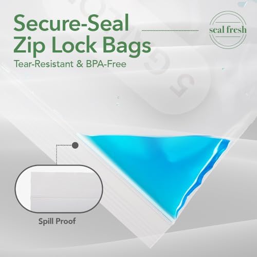 Seal Fresh 5 Gallon Large Plastic Storage Bags - 18 x 24 Inch (90 Count) - Reusable Write-On XXL Extra Large Big Oversized Clear Jumbo Zip Top Bags with Sealable Zipper for Clothes, Travel, Moving - Image 3