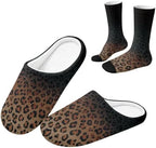 Jeiento Winter Fuzzy Slipper and Crew Socks Warm Winter Shoes Lightweight Soft Cushion House Slipper Bedroom Shoes by Jeiento