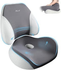 FLORICH Ergonomic Memory Foam Car Seat Cushion with Lumbar Support, Non-Slip, Washable Driving Seat Cushion for Back & Sciatica Pain Relief, Large Car Seat Cushion Driver, Office-Gray by FLORICH