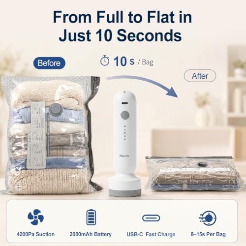Travel Vacuum Storage Bags, Airtight Space Saver with Pump,18 Combo - Image 4