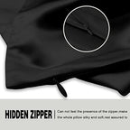 Suatien Mulberry Silk Pillow Cases 2 Pack Queen Size, Black - Image 4