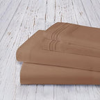 Mocassi Twin Sheet Set - Luxury Hotel 1800 Premier Bedding Sheets & Pillowcases - Ultra Soft Breathable & Cooling Bed Sheets - Deep Pocket - Wrinkle Resistant - 4 Piece Set - Twin, Taupe - Image 3