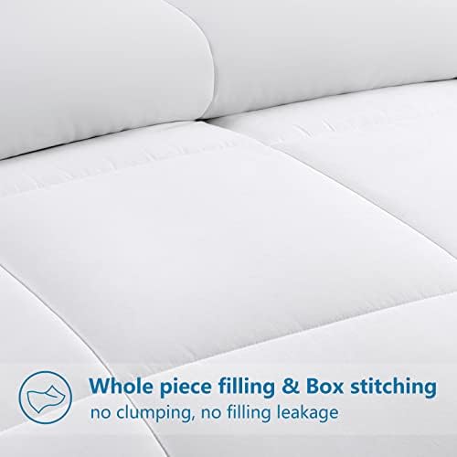 EASELAND Oversized King Down Alternative Comforter, White, 98x116 - Image 3