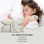 Pizuna 100% Cotton Queen Sheet Set 600 Thread Count Natural Grey - Image 4