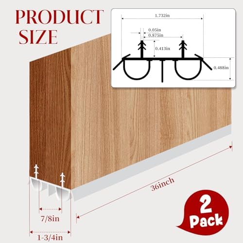 2 Pcs 36" White Double Bubble Kerf Door Sweep - Image 2