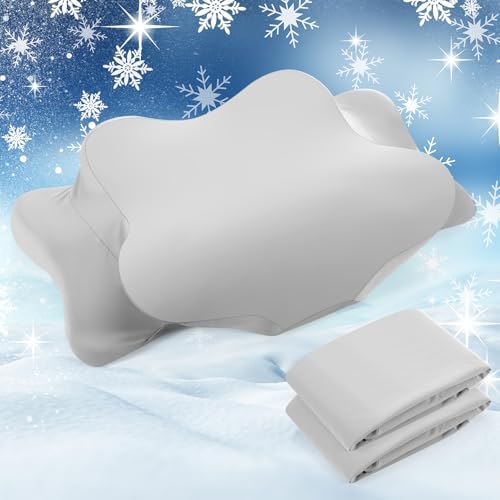 Hahafelt 2 Pcs Cooling Cervical Pillowcase, Gray, Standard Size by Hahafelt