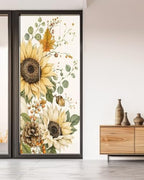 Window Privacy Film Frosted, Pumpkins Sunflower Fall Non-Adhesive Static Cling Window Tint, Thanksgiving Botanical Rustic Insulated Windows Frosted Films for Living Room, 35.4 x 78.7 Inches - Image 5