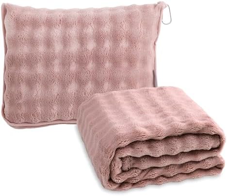 SOCHOW Soft Cozy Travel Blanket for Airplane Train and Car, Dusty Pink by SOCHOW