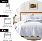 Twin Quilt Set Bedspread Microfiber Bedding Floral White 68x86 - Image 4