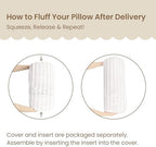 AELS Faux Fur Striped Cylinder Pillows Set of 2, 8" x 24" Decorative Modern Bolster Pillows with Removable Washable Cover & Insert, Body Pillow for Couch Bed, Living Room Bedroom Nursery Decor, White - Image 4