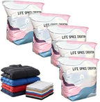 No-Pump Vacuum Storage Bags, 2026 New 3D Vacuum Storage Bags, Portable Large Clothes Compression Bags for Household Use, Convenient Cube Storage Bag for Clothes, Comforters, Blankets (5, 19.6*27.5in) by Scappof