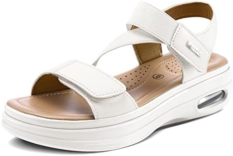 mysoft Women's Comfortable Walking Sandals Platform Wedge Ankle Strap by mysoft
