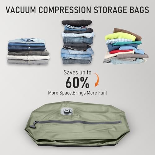 VJI 18L Vacuum Bag for Travel with Built-in Pump, IPX8 Waterproof, Green - Image 5