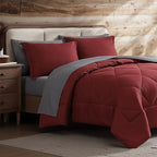 Coleman Comforter Set Full Size Reversible Bed-in-a-Bag– Double-Sided Color Options, All-Season Comforter + Shams + Sheets – Perfect for Home, Cabin or Camp Use, Burgundy/Gray by Unknown
