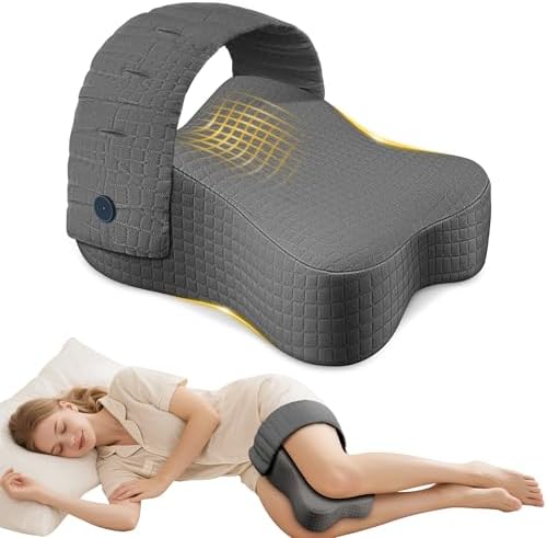 Knee Pillow for Side Sleepers, Leg Pillow for Side Sleeping, Sciatica Pain Relief, Hip with Ergonomic Memory Foam – Large Grey Cushion for Thigh, Knee, Back & Leg Support by Unknown