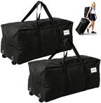 118L Extra Large Moving Bag with Wheels, 2-Pack Rolling Travel Duffel Bags by Teamkio