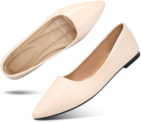 KUNWFNIX Women's Ballet Flats Foldable Classic Crown Rhinestone Slip On Bowknot PU Leather Faux Suede Pointed Toe Comfort Flat Casual Dress Shoes by KUNWFNIX