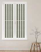 Window Privacy Film Frosted, Forest Green Boho Reusable Static Cling Window Tints, Middle Century Geometric Abstract Art Heat Control Windows Films for Offices, Balcony, 29.5 x 118 Inches - Image 2