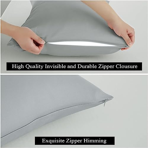 100% Egyptian Cotton King Size Pillow Protectors with Zipper Set of 4 - Image 4