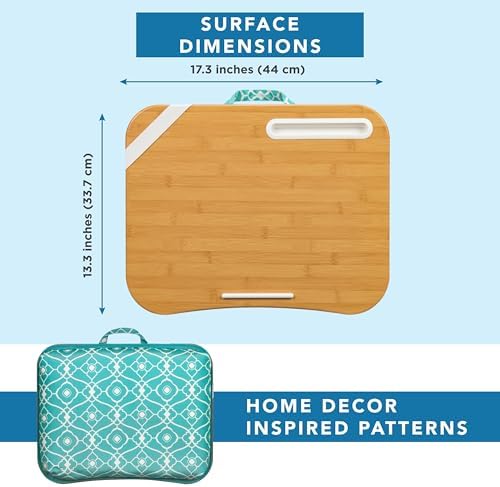 LAPGEAR Designer Lap Desk – Aqua Trellis, Fits 15.6” Laptops - Image 5