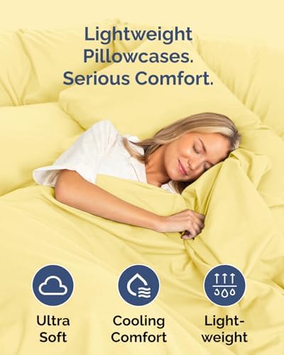 Queen Pillow Cases - 8 Pack Soft Pillowcase Covers - 20" x 30" (Yellow) - Image 3