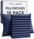 King Pillow Cases - 10 Pack Soft Pillowcase Covers - 20" x 40" (Navy Blue) by CGKUnlimited