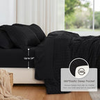 Love's cabin Seersucker Black Full Comforter Set, 7-Piece Bed in a Bag - Image 3