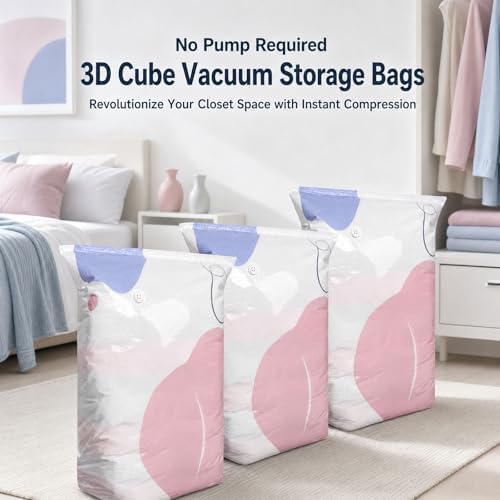 No Pump Vacuum Storage Bags, Press & Seal Space Saver Compression Bag for Clothes, Comforters, Blankets, Bedding (X-Large) - Image 2