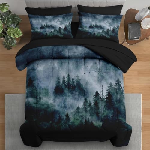 Pamnest Queen Comforter Set with Sheets, 7 Pieces Forest Nature Bedding by PAMNEST
