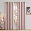 NICETOWN Light Block Window Curtains 84" Length - Home Fashion Thermal Insulated Solid Grommet Room Darkening Window Treatments for Hall Room, Blush Pink, 1 Pair, 52" Wide by 84" Long by NICETOWN