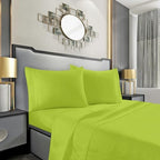 Mocassi Twin XL Sheet Set - Luxury Hotel 1800 Premier Bedding Sheets & Pillowcases - Ultra Soft Breathable & Cooling Bed Sheets - Deep Pocket - Wrinkle Resistant - 4 Piece Set - Twin XL, Lime - Image 2